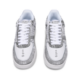 Afro Unidad Sneakers White Silver Air Obatala Oxala Adinkra