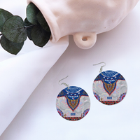 Afro Panama Earrings Round Wooden 2.4 inch Afro Unidad