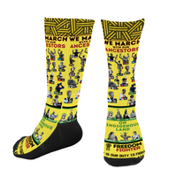 March with Ancestors Long Socks with Black Heel Afro Unidad