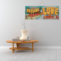 Healing Justice Wooden Art 24 x 10 inches Afro Unidad