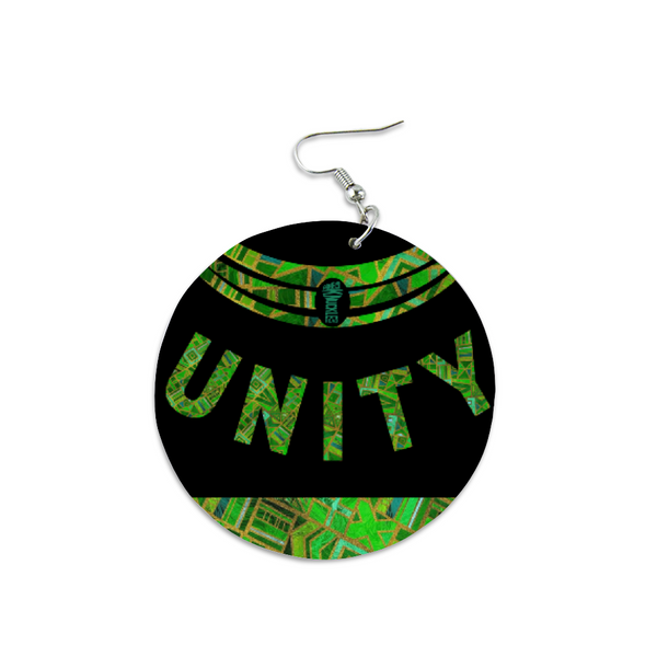 Peace Unity Wooden Dangle Earrings Reversible by Raysheo