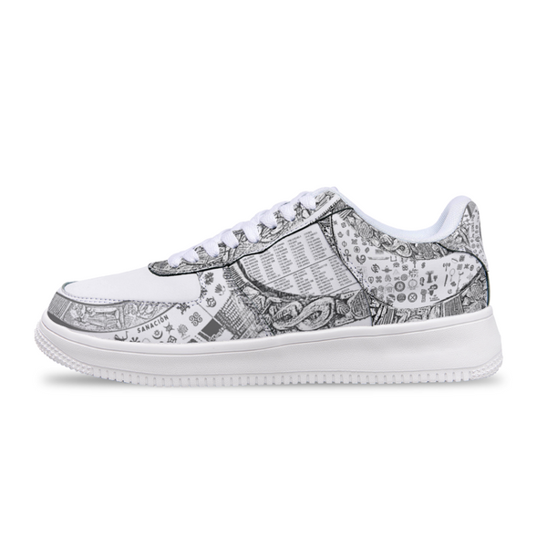 Afro Unidad Sneakers White Silver Air Obatala Oxala Adinkra