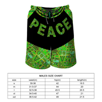 Men's Shorts Peace Unity Swim Trunks Beach with Mesh Lining by Raysheo