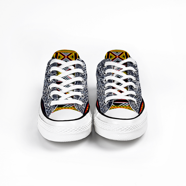 Bamileke African Fabric Cameroon Converse Style Shoes ProjectKnuckleHead