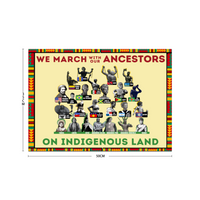 Silk Poster Wall Decor 20'' x 14'' March with Ancestors  Afro Unidad