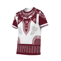 Dark Red Afro Unidad Dashiki