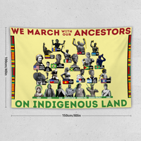 We March with our Ancestors Banner Tapestries Wall Hanging 39'' x 59'' Decorative  Afro Unidad