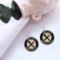 Project KnuckleHead Round Dangle Earrings Tan