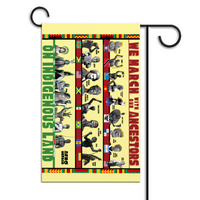 March with Ancestors Flag Afro Unidad 2 Sided 16 x 30 Silky