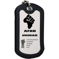 Necklace Afro Unidad Dog Tag