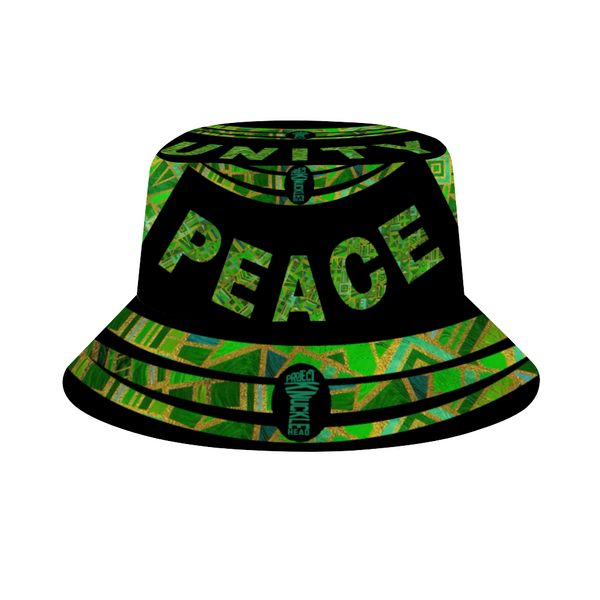 Peace Unity Bucket Hat Green by Raysheo