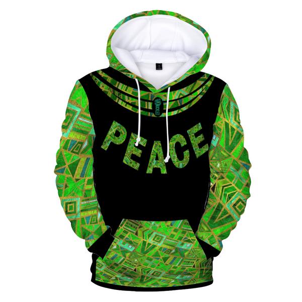 Hoodie Peace Unity Unisex Terrycloth by Raysheo