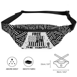Waist or Chest Bag Fanny Pack  Free The Youth Black-White