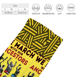 March with Ancestors Long Socks with Black Heel Afro Unidad