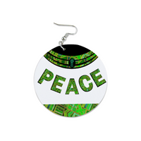 Peace Unity Wooden Dangle Earrings Reversible by Raysheo