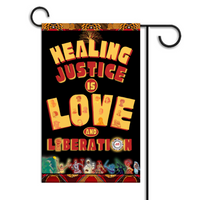 Double-Sided Healing Justice Flag Banner 16" x 30" Afro Unidad