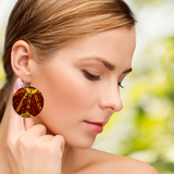 Red Free The Youth Round Dangle Earrings