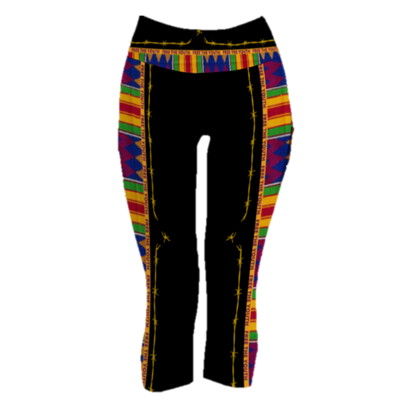 Free The Youth Kente Yoga Stretch Pants Leggings High Waist Workout